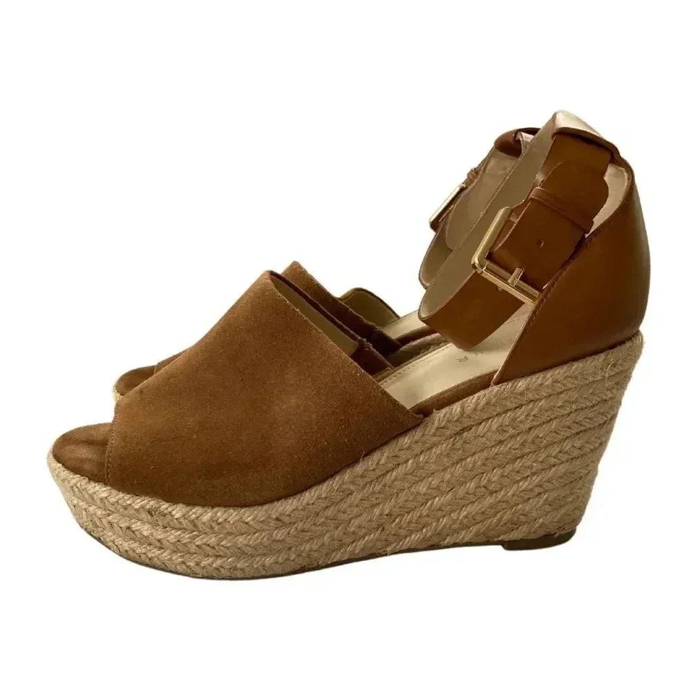 Marc Fisher, Cala Espadrille Platform‎ Wedge Sandal, Brown, Tan